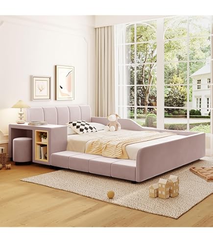 Amazon.com: Merax Upholstered Grounded Bed, Full Size Mother